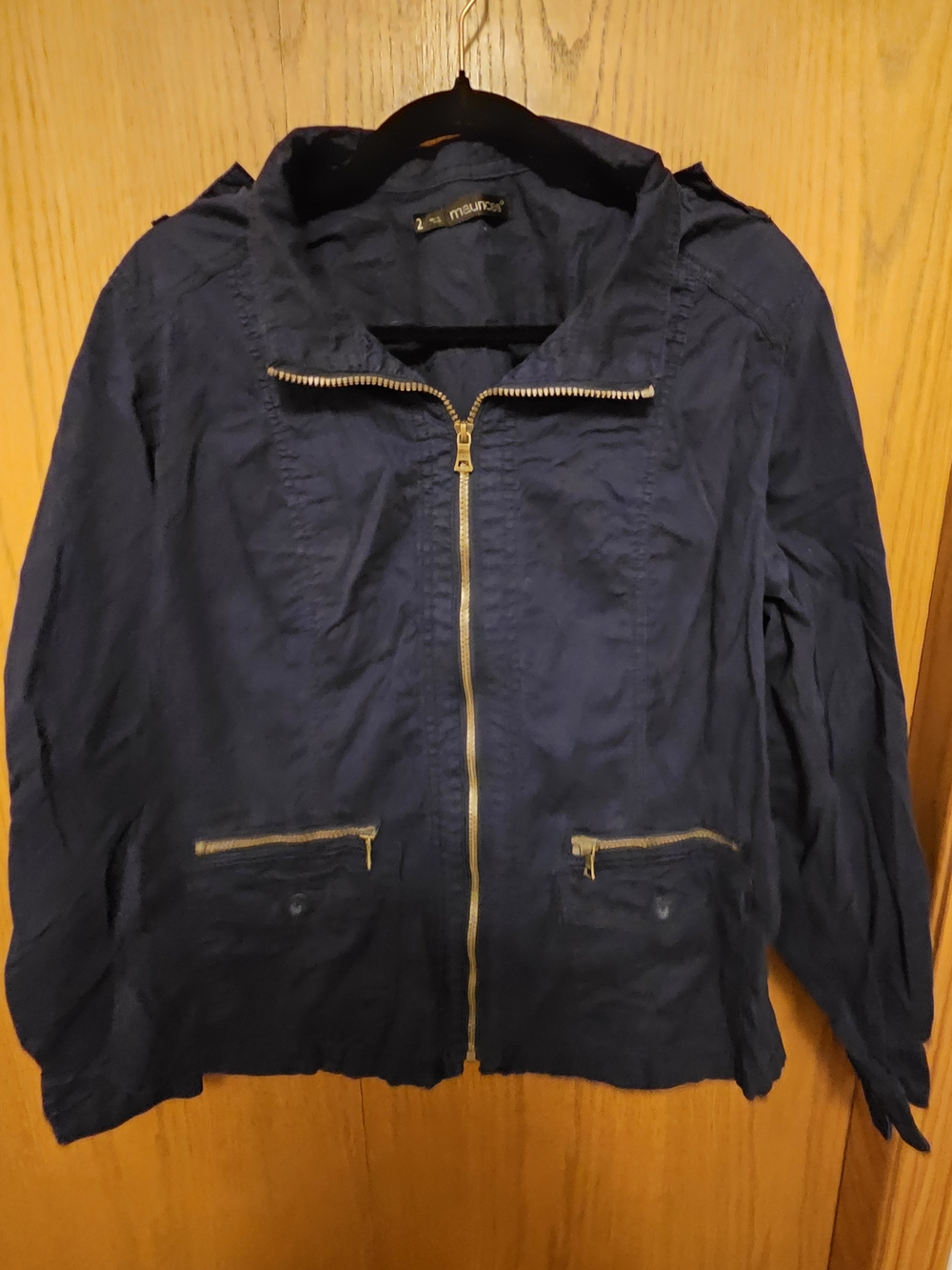 Maurices Navy Utility Zip Front Jacket
